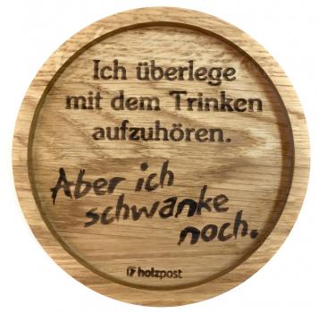 Holz-Untersetzer Aus Eiche Graviert „Ostsee Liebe“ – 11,2 Cm, Geölt & Stylisch