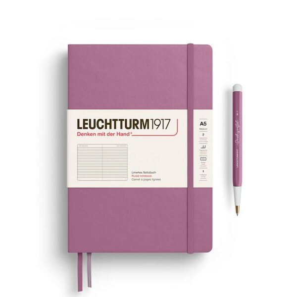 Notizbuch Medium (A5) Hardcover 251 nummerierteSeiten,Dusty Rose,liniert