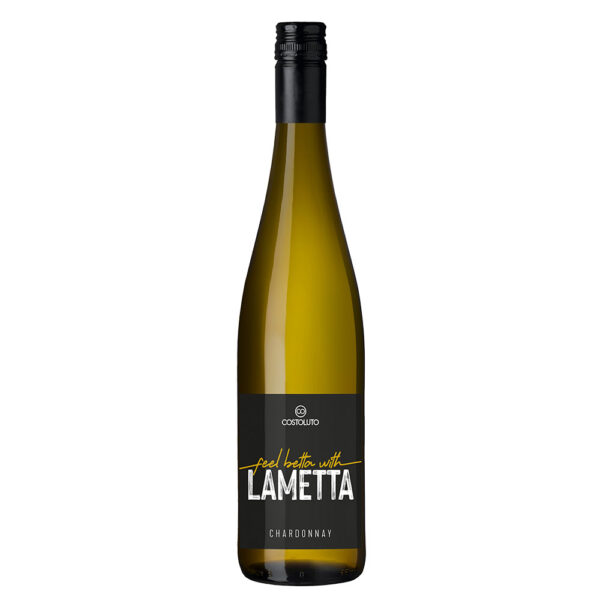 Wein mit Spruch Chardonnay feel betta with Lametta