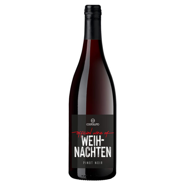 Wein mit Spruch Pinot Noir official wine of Weihnachten