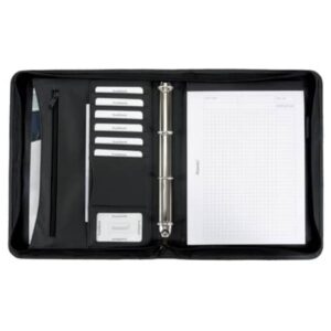 Ringbuchmappe OFFICE SET - A4, Lederimitat, schwarz