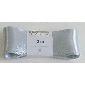 Doppelsatinband - 40 mm x 3 m, silber