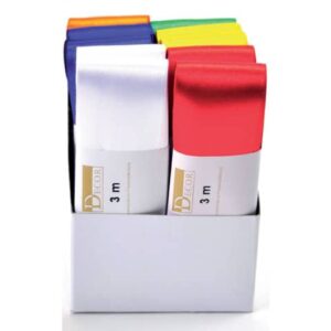 Doppelsatinband - 40 mm x 3 m, farbig sortiert