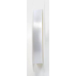 Doppelsatinband - 15 mm x 25 m, weiß