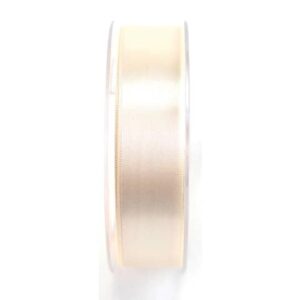 Doppelsatinband - 25 mm x 25 m, creme