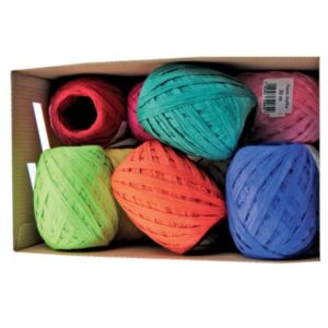 Bast Raffia - 7 mm x 30 m, 10 Stück sortiert