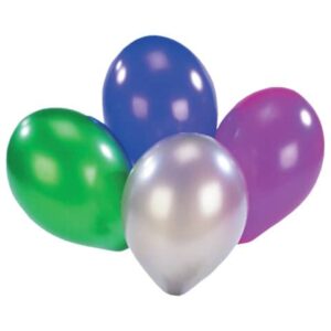 Luftballon - rund, metallic, sortiert, 8 Stück