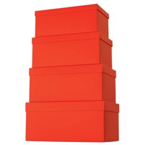 Geschenkkarton One Colour - 4 tlg., hoch, rot