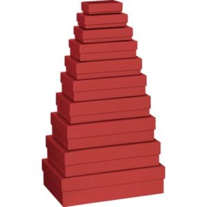 Geschenkkarton One Colour - 10 tlg., flach, rot