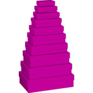 Geschenkkarton One Colour - 10 tlg., flach, pink
