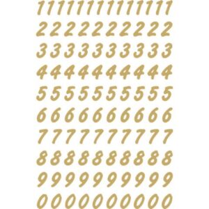 4151 Zahlen 8 mm 0-9 wetterfest Folie gold transparent 2