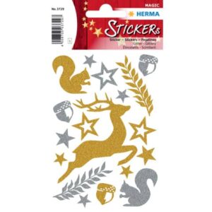 3729 Sticker MAGIC Waldtiere, glittery