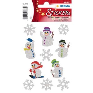 3733 Sticker MAGIC Schneemänner, glittery