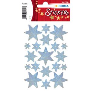 3901 Sticker DECOR Sterne 6-zackig, silber, Holographie