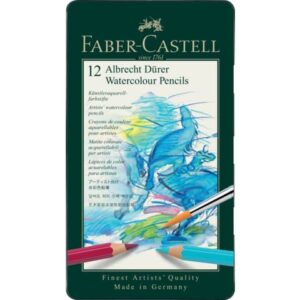 Künstler-Aquarellstift ALBRECHT DÜRER®,12 Farben sortiert im Metalletui
