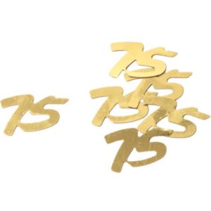 Konfetti Zahl 75 - 10 g, ca. 15 mm, gold