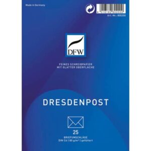 Briefumschlag DresdenPost - DIN C6, gefüttert, 80 g/qm, 25 Stück