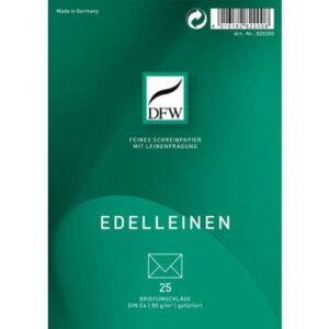 Briefumschlag Edelleinen - DIN C6, gefüttert, 80 g/am, 25 Stück