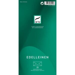 Briefumschlag Edelleinen - DIN lang, gefüttert, 80 g/am, 25 Stück