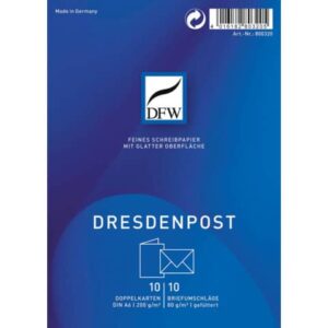 Doppelkarte DresdenPost - A6 hoch, 10 Karten/10 Umschläge