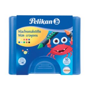 Wachsmalstift 655/10 - 10 Farben sortiert, rund, Box mit 10 Stiften + 1 Schaber