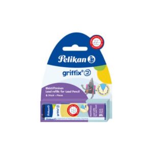 griffix® Minen für Bleistift - 2 mm, HB, schwarz, Blister 2x3 Minen