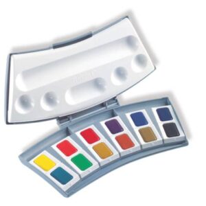 Aquarell-Malkasten 725D/12, Kunststoffkasten mit 12 Farben