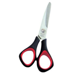 Schere Edelstahl - 14,0 cm, schwarz/rot, Softgriff