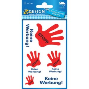 3741 Hinweis-Etikett "Stop-Keine Werbung", Folie, 5 Etiketten
