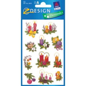 Z-Design 4050, Weihnachtssticker, Gestecke, 2 Bogen/22 Sticker