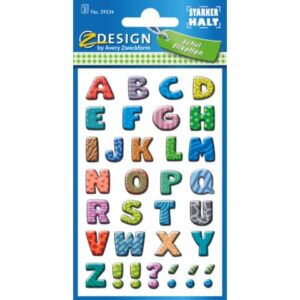 59334 Home Buchstaben Papier bunt 3 Bögen 96 Etiketten