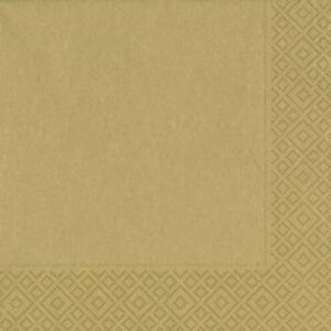 Weihnachts Lunchservietten - 33 x 33 cm, uni gold, 20 Stück
