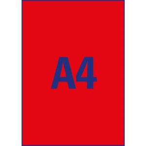 L6005-25 Etiketten in Sonderfarben, 210 x 297 mm, 25 Blatt/25 Etiketten, neonrot