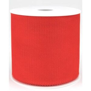 Zierband Tüll - 100 mm x 50 m, rot