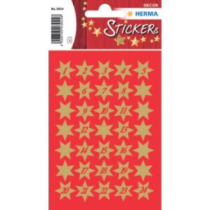 3924 Sticker DECOR Sterne 6-zackig, gold Ø 14 mm, 1-24
