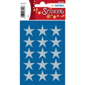 3419 Sticker DECOR Sterne 5-zackig, silber Ø 22 mm
