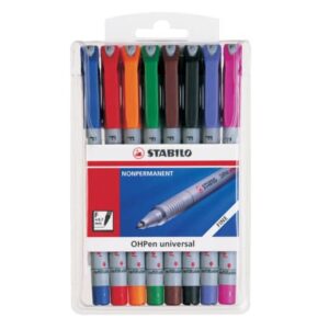 Folienstift - OHPen universal - wasserlöslich fein - 8er Pack - mit 8 verschiedenen Farben