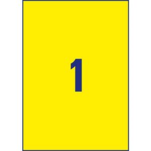 L4775-20 Folienetiketten - 210 x 297 mm, gelb, 20 Etiketten, permanent, wetterfest