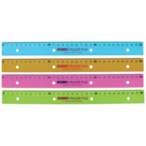 Lineal Kunststoff - 30 cm, 4fach-Lochung, sortiert
