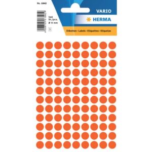 1842 Vielzwecketiketten - rot, Ø 8 mm, matt, 540 Stück