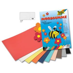Moosgummi - 29 x 40 cm, weiß