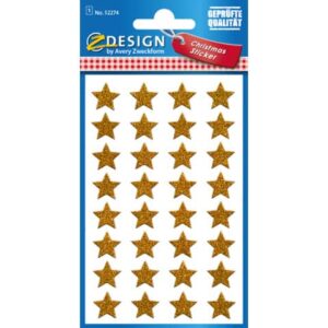 Z-Design 52274, Weihnachtssticker, Sterne, 1 Bogen/32 Sticker