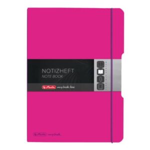 Notizheft flex - A4, PP, 2x 40 Blatt, liniert/kariert, Blatt, pink