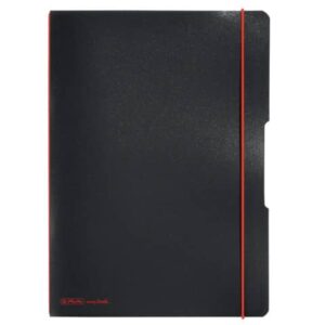 Notizheft flex - A4, PP, 2x 40 Blatt, liniert/kariert, schwarz
