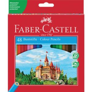Farbstifte CASTLE - 48 Farben sortiert, Kartonetui mit Spitzer