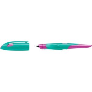 Schulfüller EASYbirdy® - Rechtshänder Feder M, türkis/neonpink, inkl. Patrone