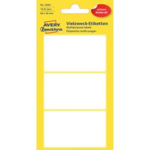 3084 Universal-Etiketten, 66 x 38 mm, 6 Blatt/18 Etiketten, weiß