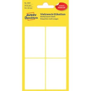 3087 Universal-Etiketten, 54 x 35 mm, 6 Blatt/24 Etiketten, weiß