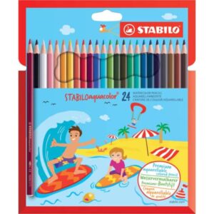 Aquarell-Buntstift - aquacolor - 24er Pack - mit 24 verschiedenen Farben