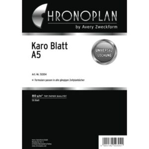 Ersatzeinlage "kariert" - A5, 50 Blatt